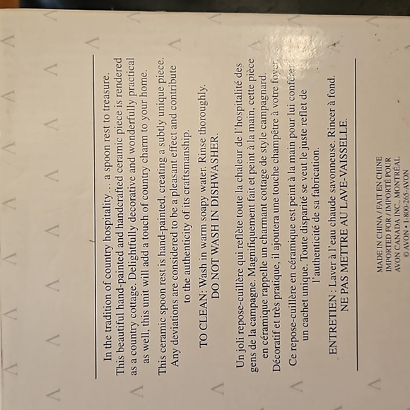 Avon Country Cottage spoon rest (vintage) in box - Picture 7 of 7